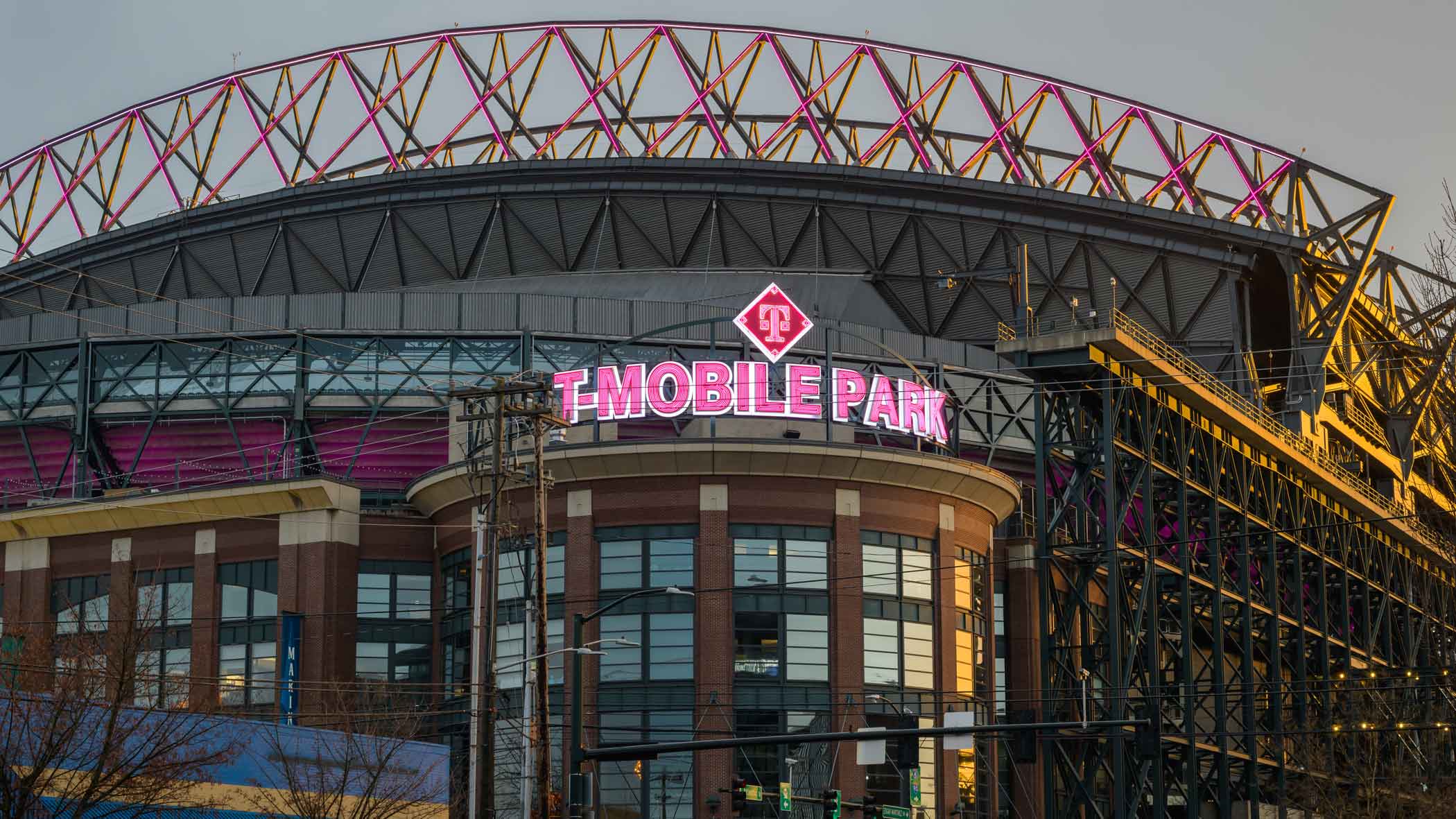 Exterior view of T Mobile Park Arena in Seattle