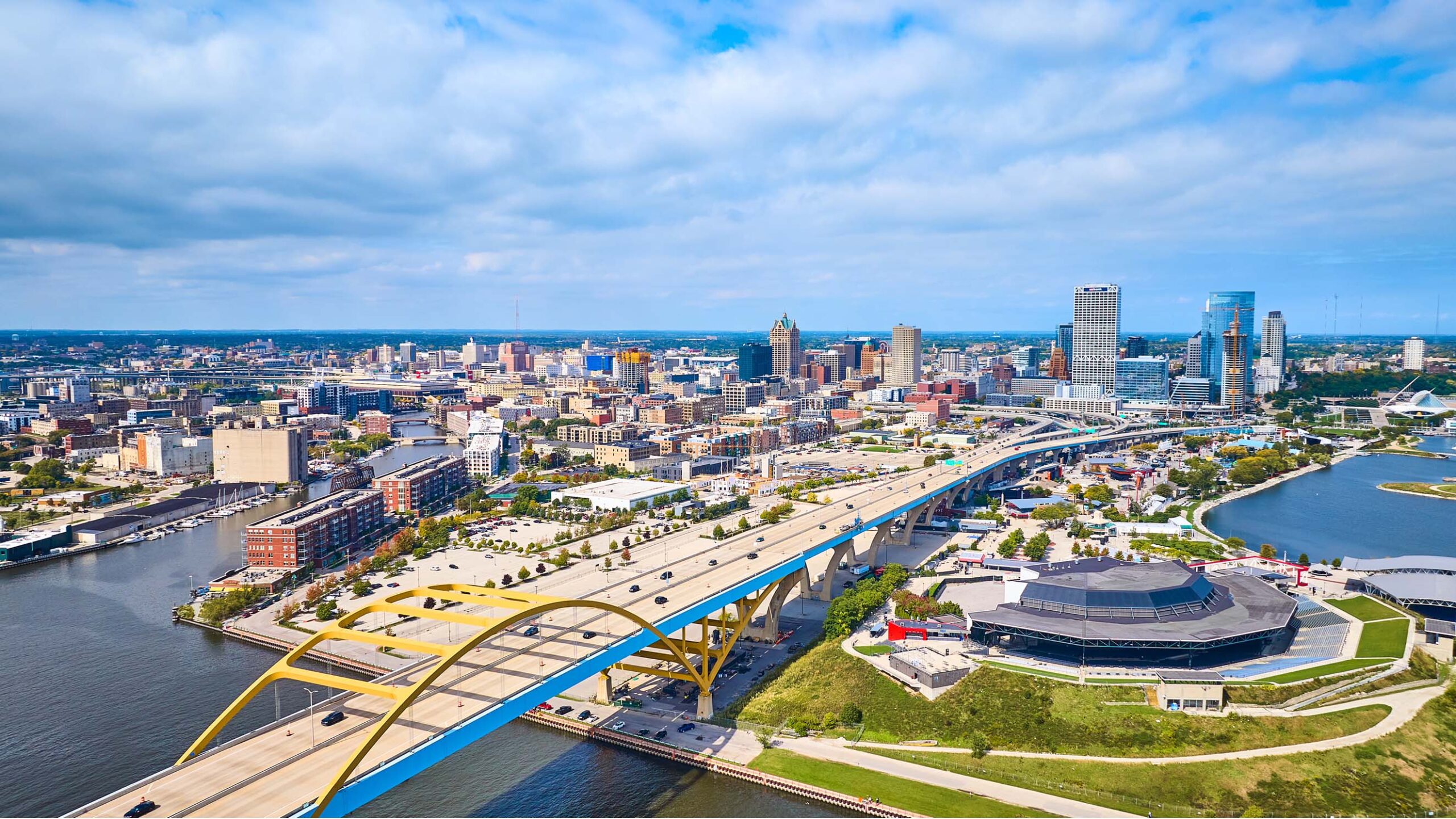 Highway to Milwaukee via the Hoan Bridge