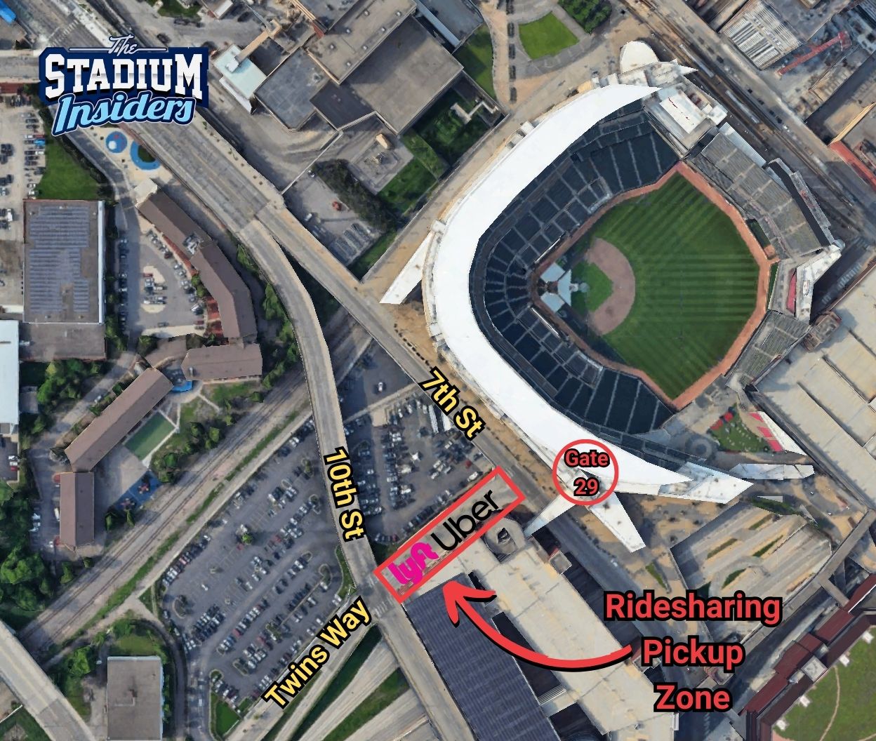 Target Field Rideshare Map