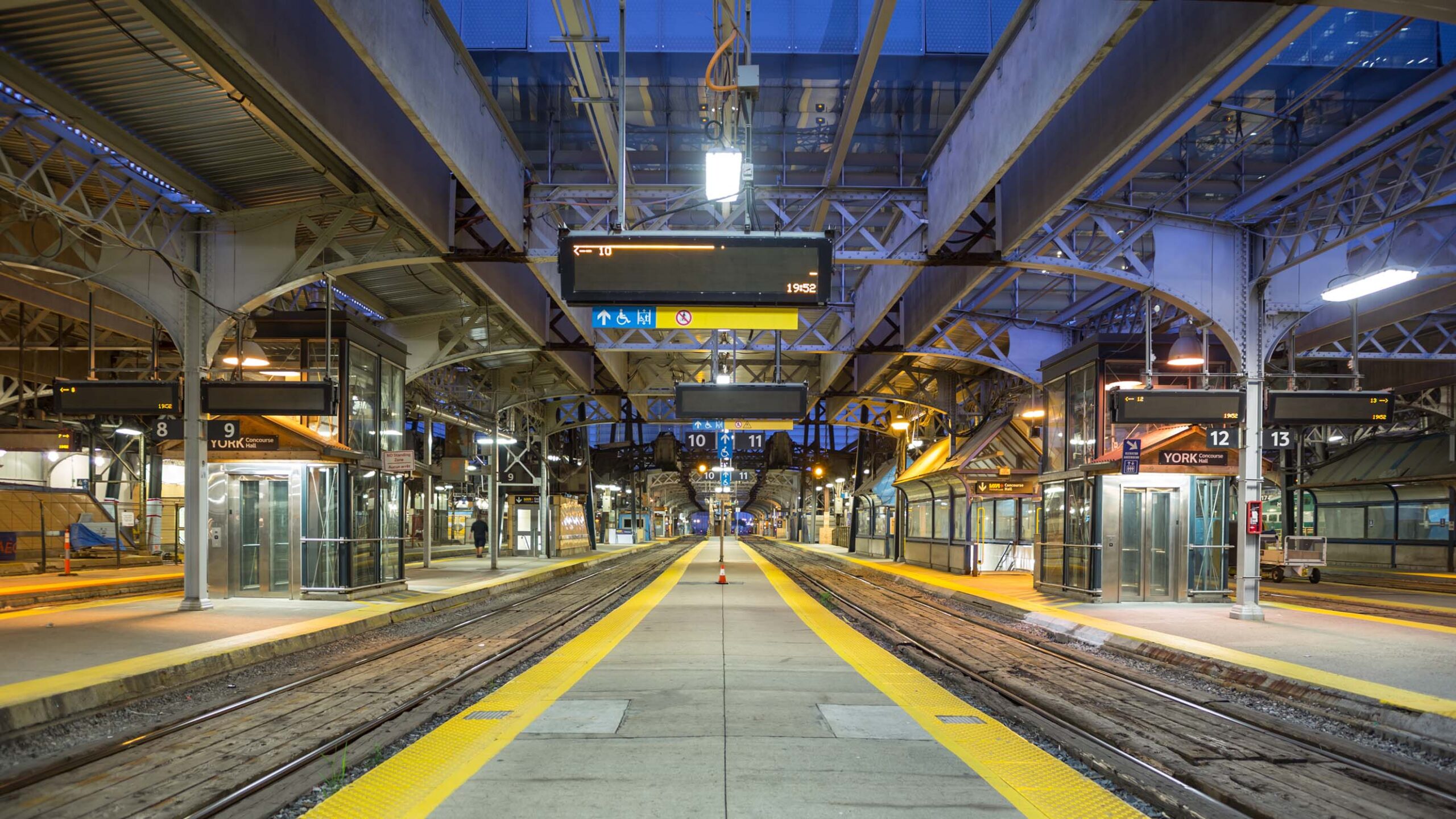 Subway tracks inside Union Station