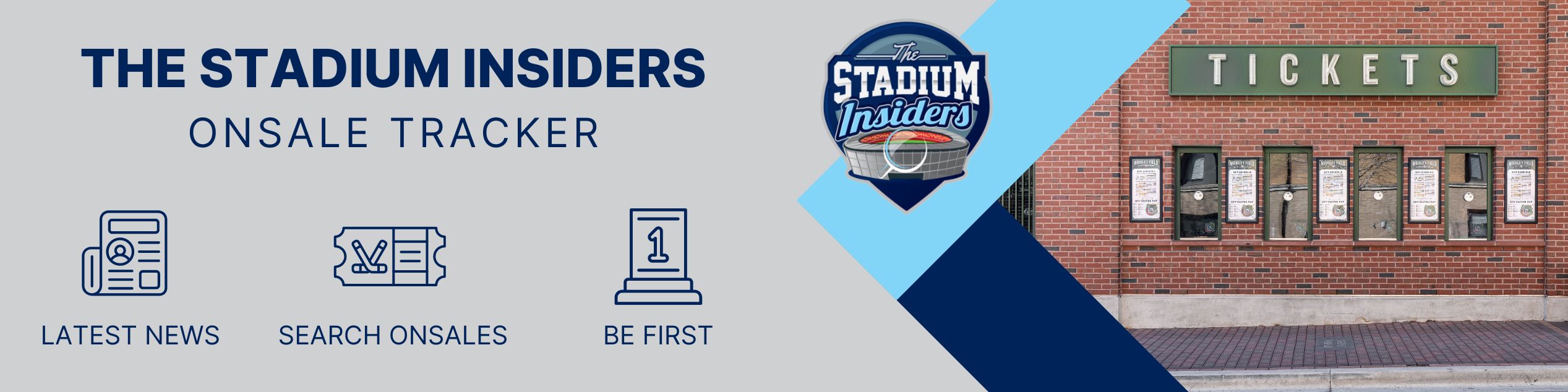 Onsale Tracker and Onsale Alerts and News The Stadium Insiders Baseball And Sport Onsales News banner showing a ticket box office at a Fenway Park