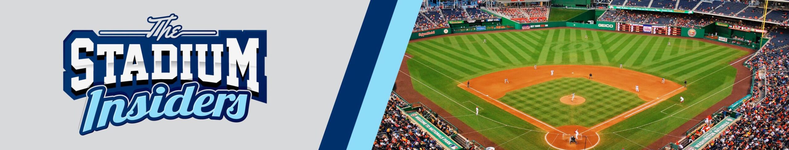 Home Draft Banner 2 A decorative banner with a cartoon font logo that says "The Stadium Insiders" to the left of a view of Nationals Park