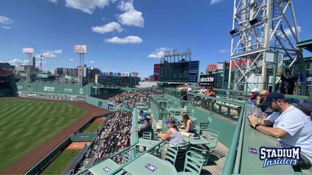 The view Looking towards center field from the Sam Deck at Fenway Park