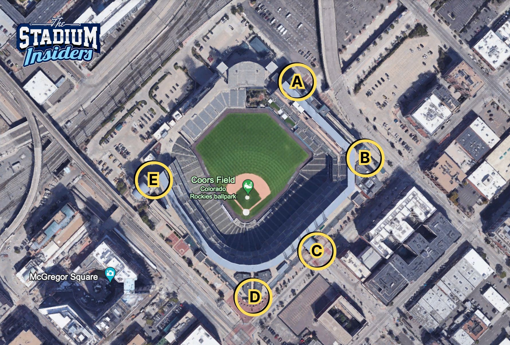 Coors Field Gate Map