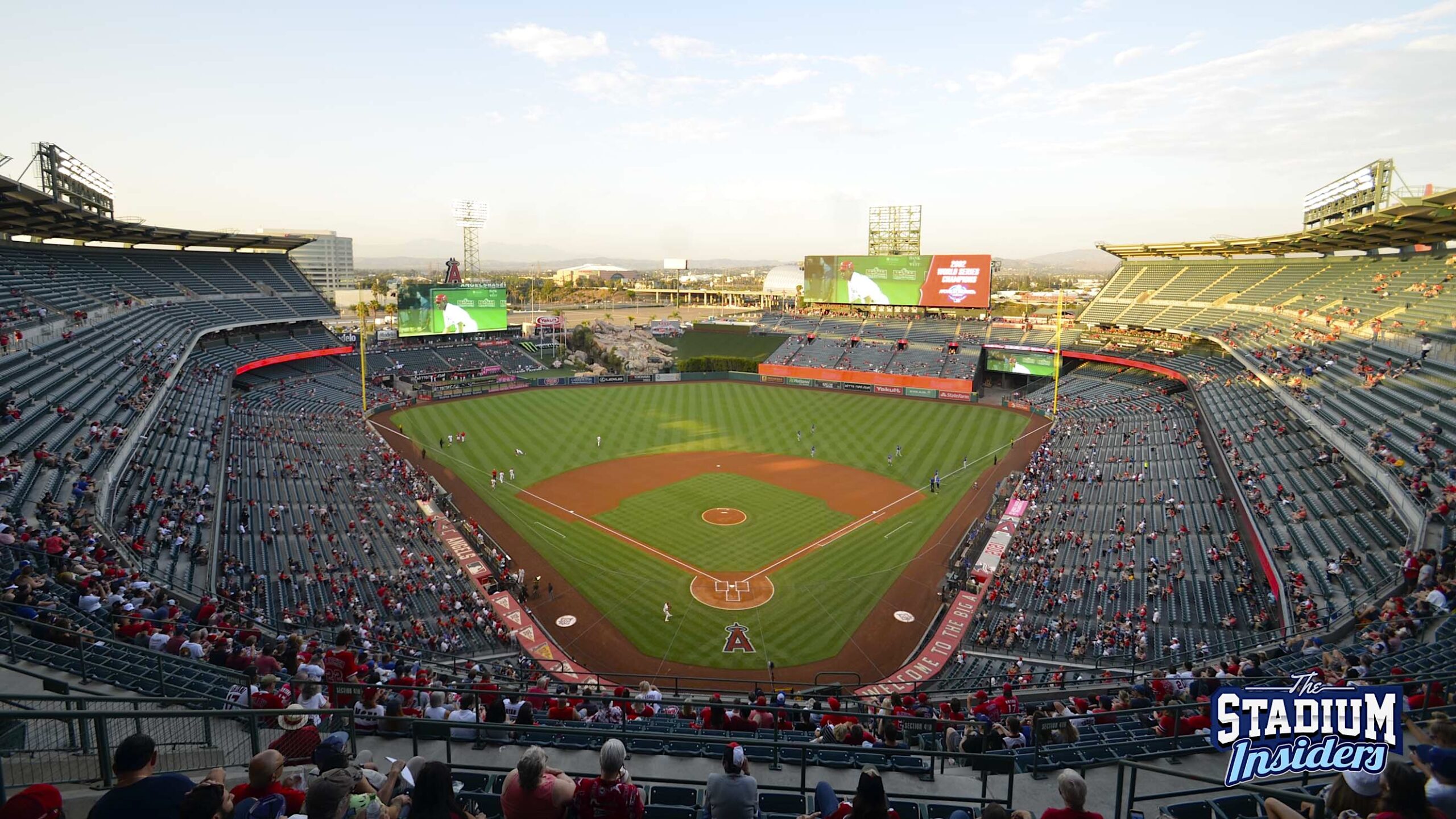 Field view of Angel Stadium from the 500 level behind home plate